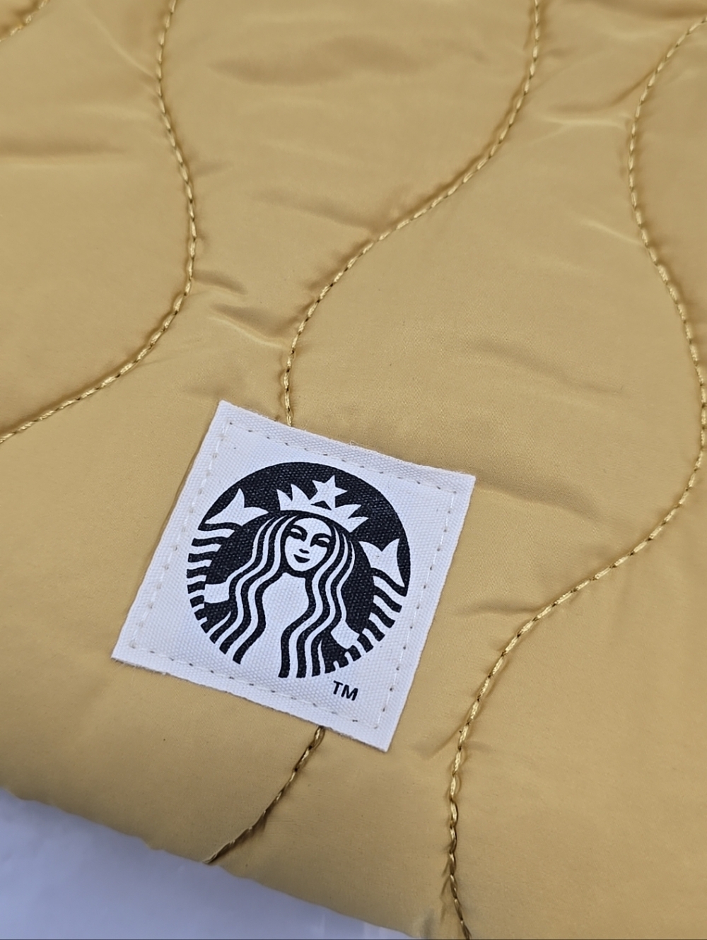 NWT Starbucks Merchandise Mustard Yellow Lunar New Year Quilted Tote Hand Bag - Picture 2 of 11